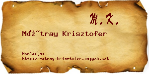 Mátray Krisztofer névjegykártya